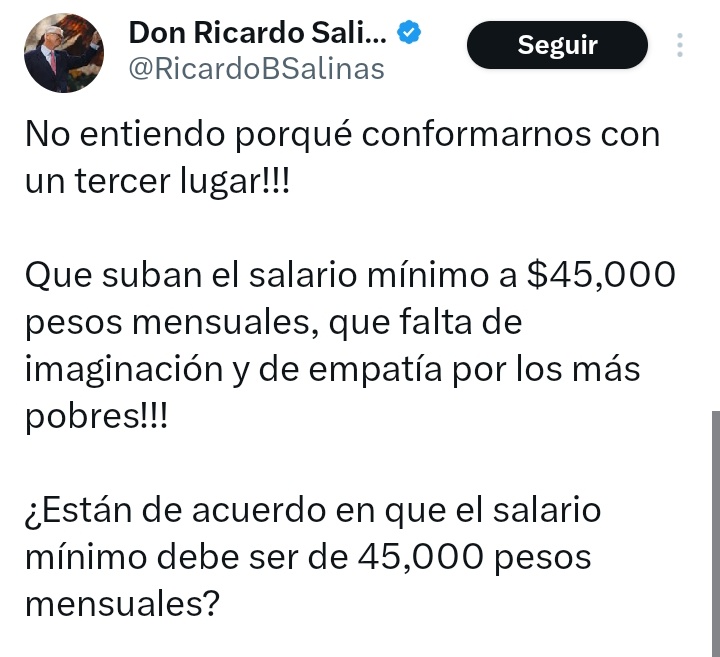 FreddyOliviery's tweet image. Excelente idea @RicardoBSalinas, empieza con todos tus empleados.

Que ninguno gane menos de $45,000.