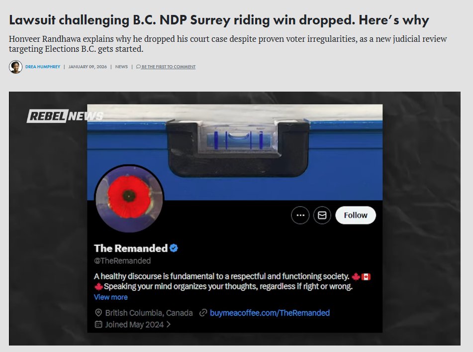 Separately, an initiative led by “The Remanded” on X, an account known for data analysis work, has retained Victoria-based lawyer Umar Sheikh and filed a petition seeking judicial review of Elections B.C.

The legal action, which you can learn about here, alleges the agency