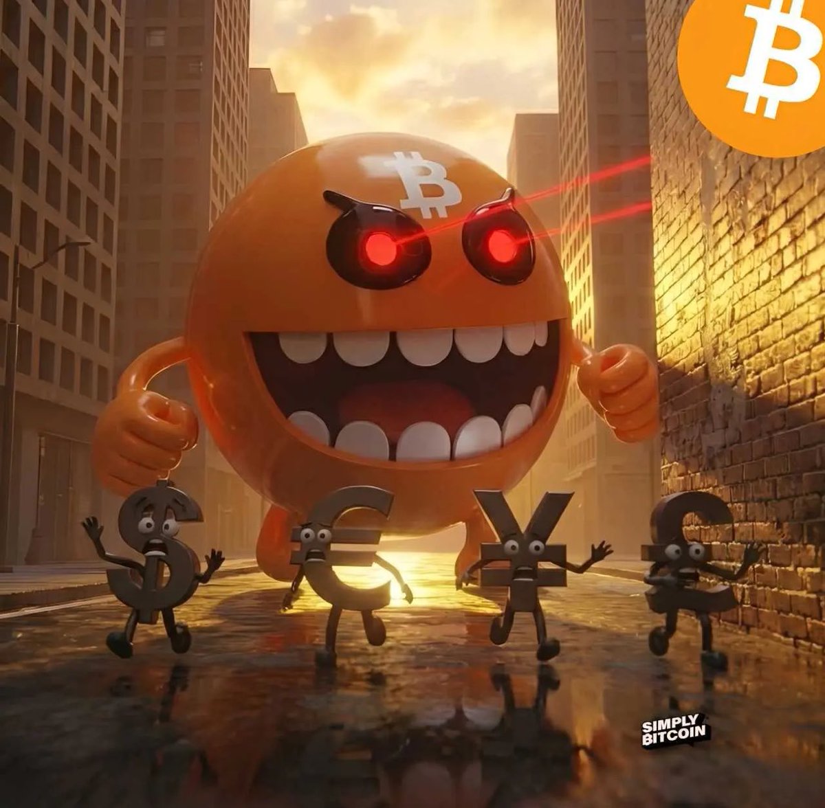 SimplyBitcoin just posted about the Bitcoin monster Bitty little did they  know that $BITTY The Bitcoin Mascot is just a little furrier 🦁 $BITTY is  the pac-man that eats the FIAT SYSTEM! $