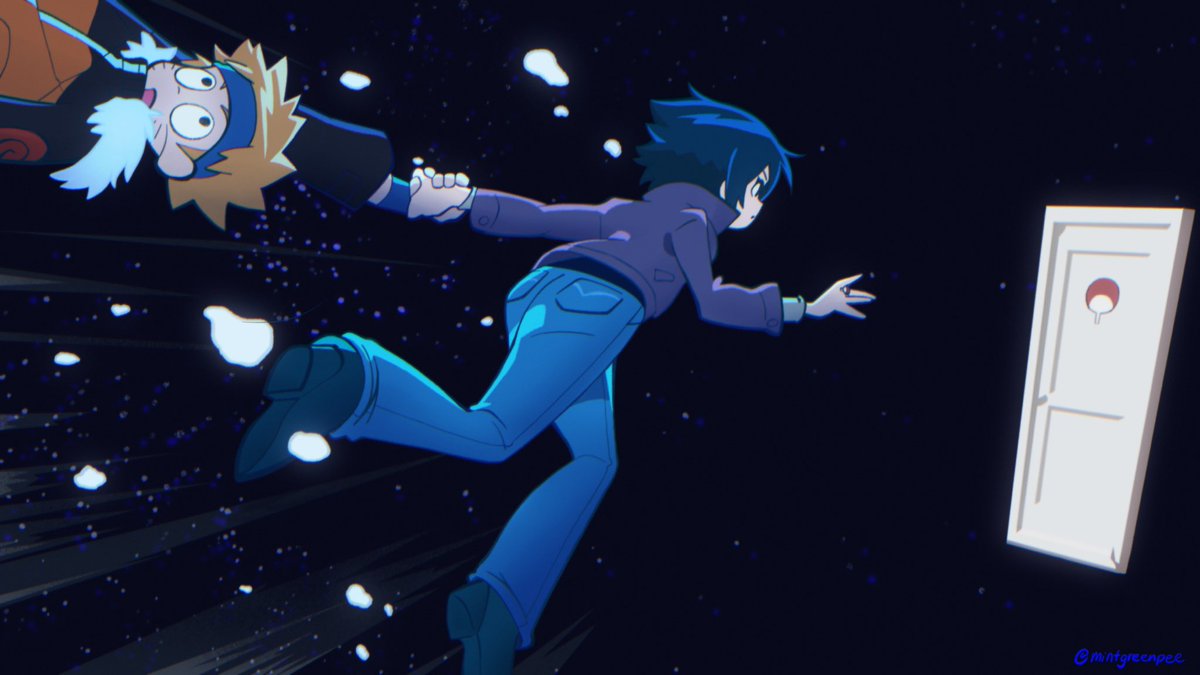 mintgreenpee's tweet image. weird.. what’s naruto doing in my scott pilgrim anime? 🎸💥
#narusasu