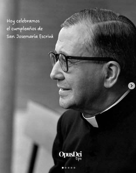 Telefuturo's tweet photo. 📌 Hoy celebramos el cumpleaños de San Josemaría Escrivá 🎂✨🥳
Gracias por recordarnos que Dios nos espera en lo ordinario de cada día.
#TelefuturoPy vía #OpusDeiTips https://t.co/nxDZ4ILObx