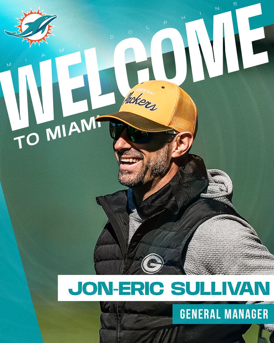MiamiDolphins's tweet image. We have agreed to terms with Jon-Eric Sullivan to become our General Manager.