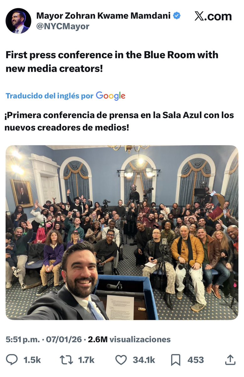Rocha4T's tweet image. NO LEAS ESTO FACHO, DOLERÁ

El nuevo alcalde SOCIALISTA de Nueva York, también hace conferencias mañaneras y también invita a creadores de contenido, igualito a YA SABEN QUIEN. 

Exacto, su padre #AMLO. 

Llevemos el chisme a todas las benditas RR.SS, me canso…