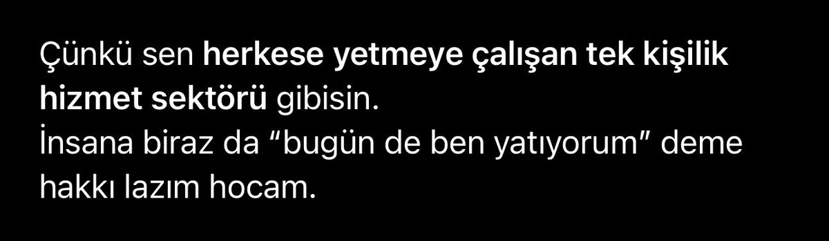 nurdelih's tweet photo. cgbt sen bana ‘Herkese yetmeye çalışan tek kişilik hizmet sektörü gibisin’ mi dedin https://t.co/o2NryGZqEV