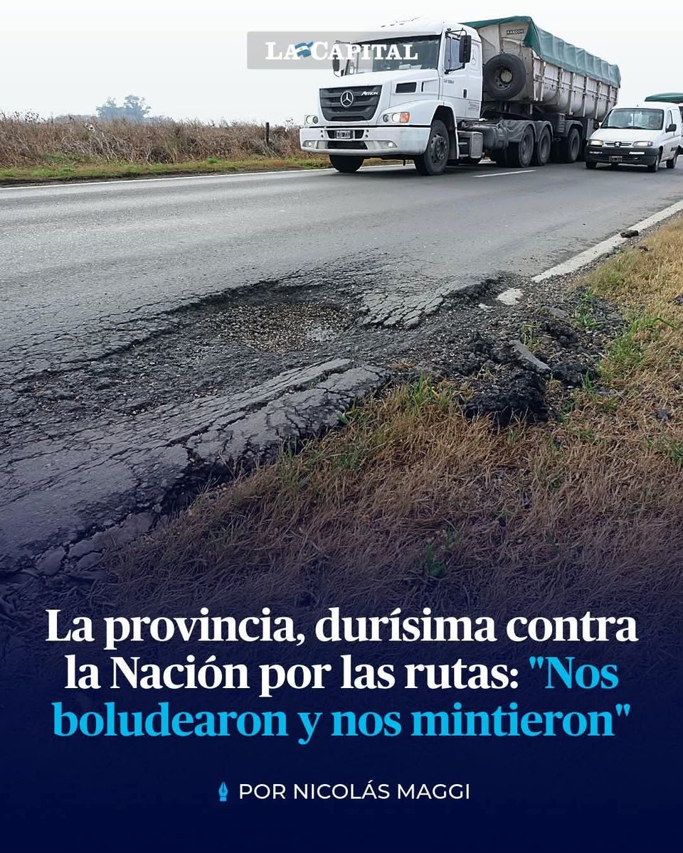 Milei no arregla las Rutas Nacionales y no permite a la Provincia de Santa Fe hacerse cargo para arreglarlas. Te das cuenta qué no le importas a Miilei, qué sólo sos un número descartable. Si te matas en esas rutas, dirán qué fué un accidente ...