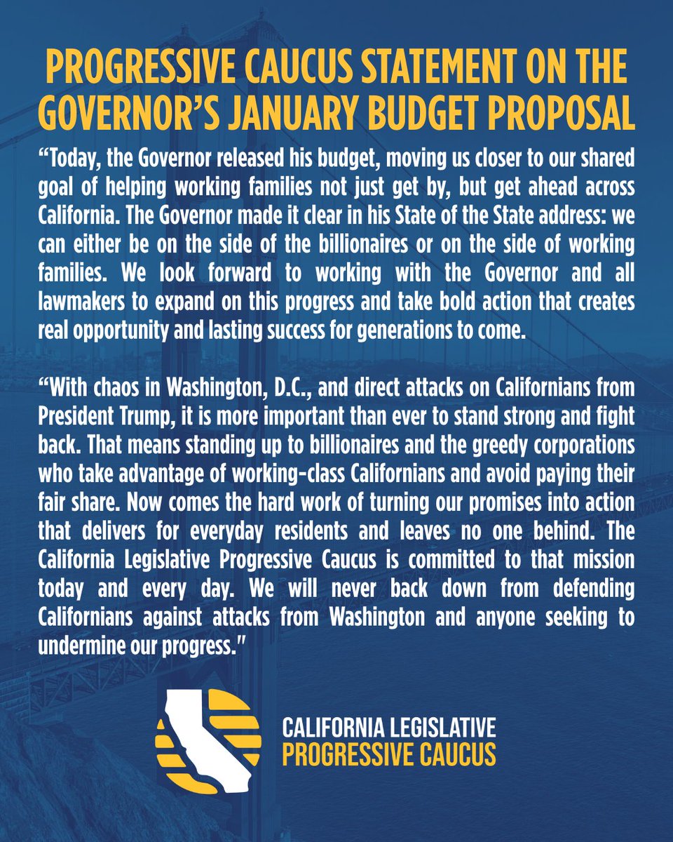 California Legislative Progressive Caucus tweet media