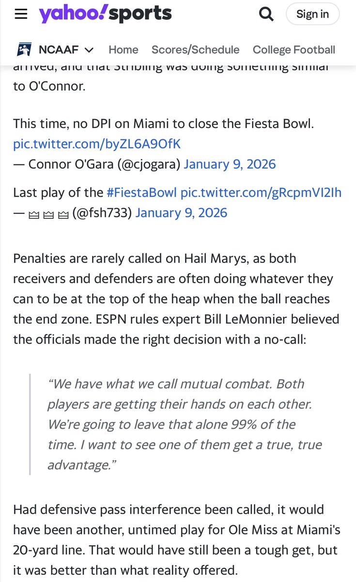 subzero_sports's tweet photo. @surj03 USA Today and Yahoo Sports articles saying it would’ve been spotted at the 20 as well. The fact that I’m having to prove this to you tells me all I need to know. https://t.co/OuiAMQsLb0