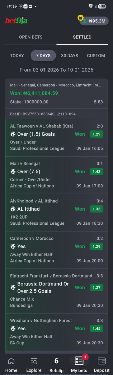 jujupunter's tweet image. 6.4m boom on our bet9ja 5+ odds that was posted earlier 🙏✅️💰💥✅️💥💪💪💪💥🤑🤑💯🙏💰💰🔥🔥✅️✅️✅️