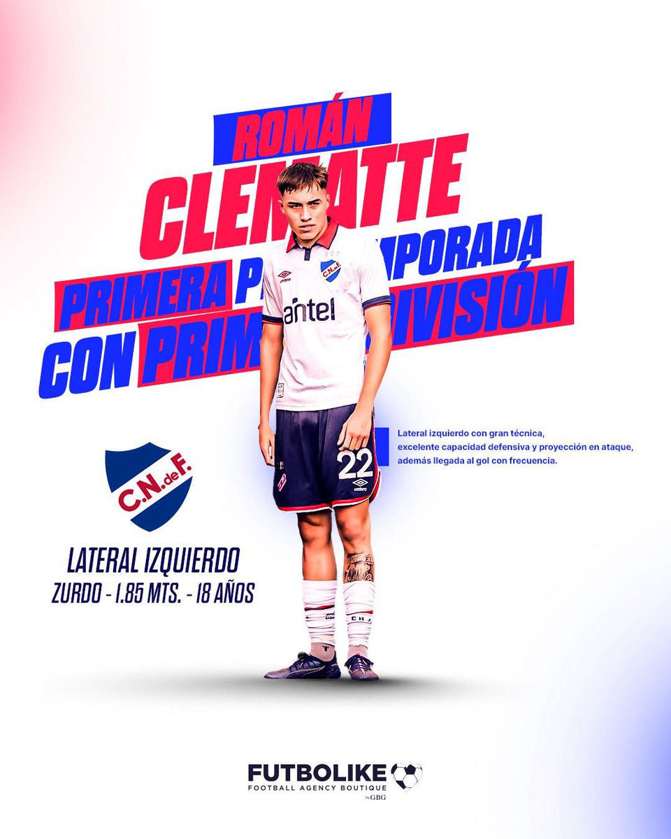 🆕🌟🐊 Román Clematte, primera pre-temporada con @nacional 

🇺🇾 Parte del proceso sub-18

𝗙𝘂́𝘁𝗯𝗼𝗟𝗜𝗞𝗘, 𝘶𝘯𝘢 𝘨𝘳𝘢𝘯 𝘧𝘢𝘮𝘪𝘭𝘪𝘢 𝘥𝘦𝘱𝘰𝘳𝘵𝘪𝘷𝘢 ⚽️🩵