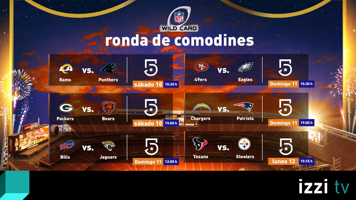 izzi_mx's tweet photo. La #RondaDeComodines está lista. 🗓️🔥🏈 ¿Tú también?
#LaNFLsevivemejorenizzi #PlayoffNFL https://t.co/lnZXUTOSgS