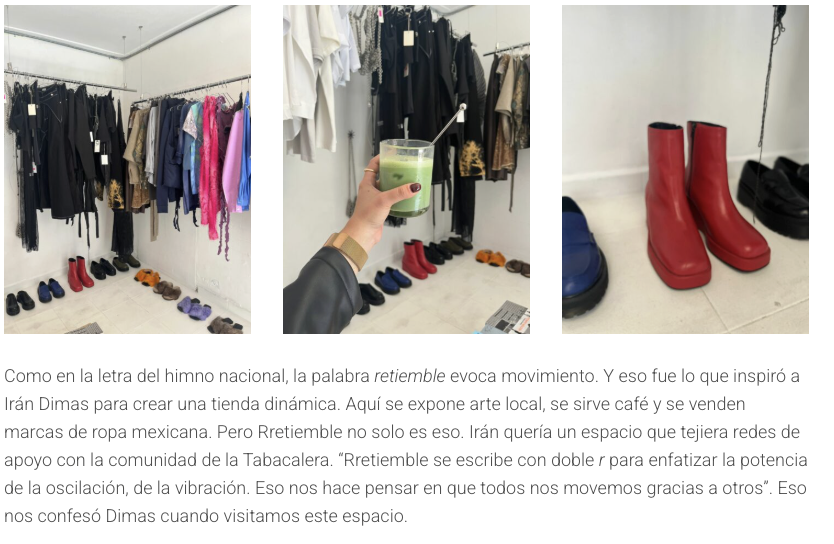 localmx_'s tweet image. #ModaCDMX En la Tabacalera abrió “RRetieble”, un espacio queer que mezcla moda, diseño, arte... ¡y café!. bit.ly/4pn9ofF
-
#CDMXFashion “RRetieble” opened in Tabacalera, a queer space that mixes fashion, design, art... and coffee!