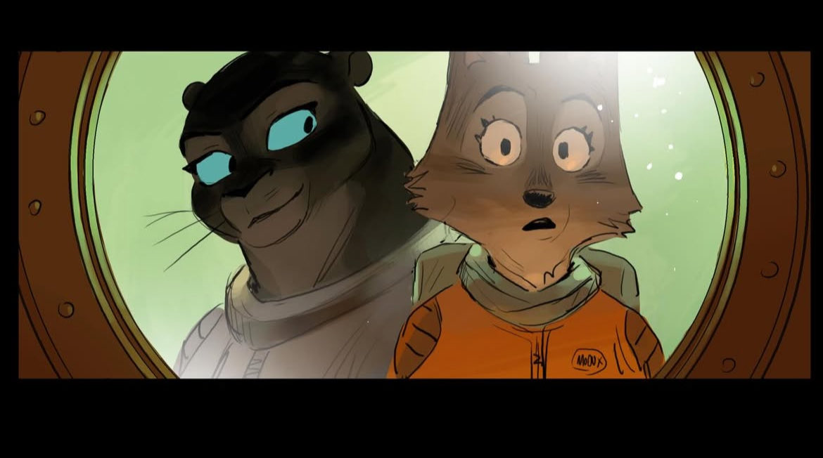 boolinboolin's tweet image. storyboards for an earlier version of the bad guys 2, where diane and kitty were former partners in crime until diane went good, leading to kitty’s arrest. this version was eventually scrapped because diane took up too much of the story’s emotional core