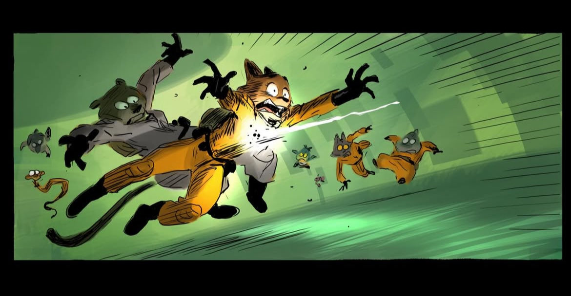 boolinboolin's tweet image. storyboards for an earlier version of the bad guys 2, where diane and kitty were former partners in crime until diane went good, leading to kitty’s arrest. this version was eventually scrapped because diane took up too much of the story’s emotional core