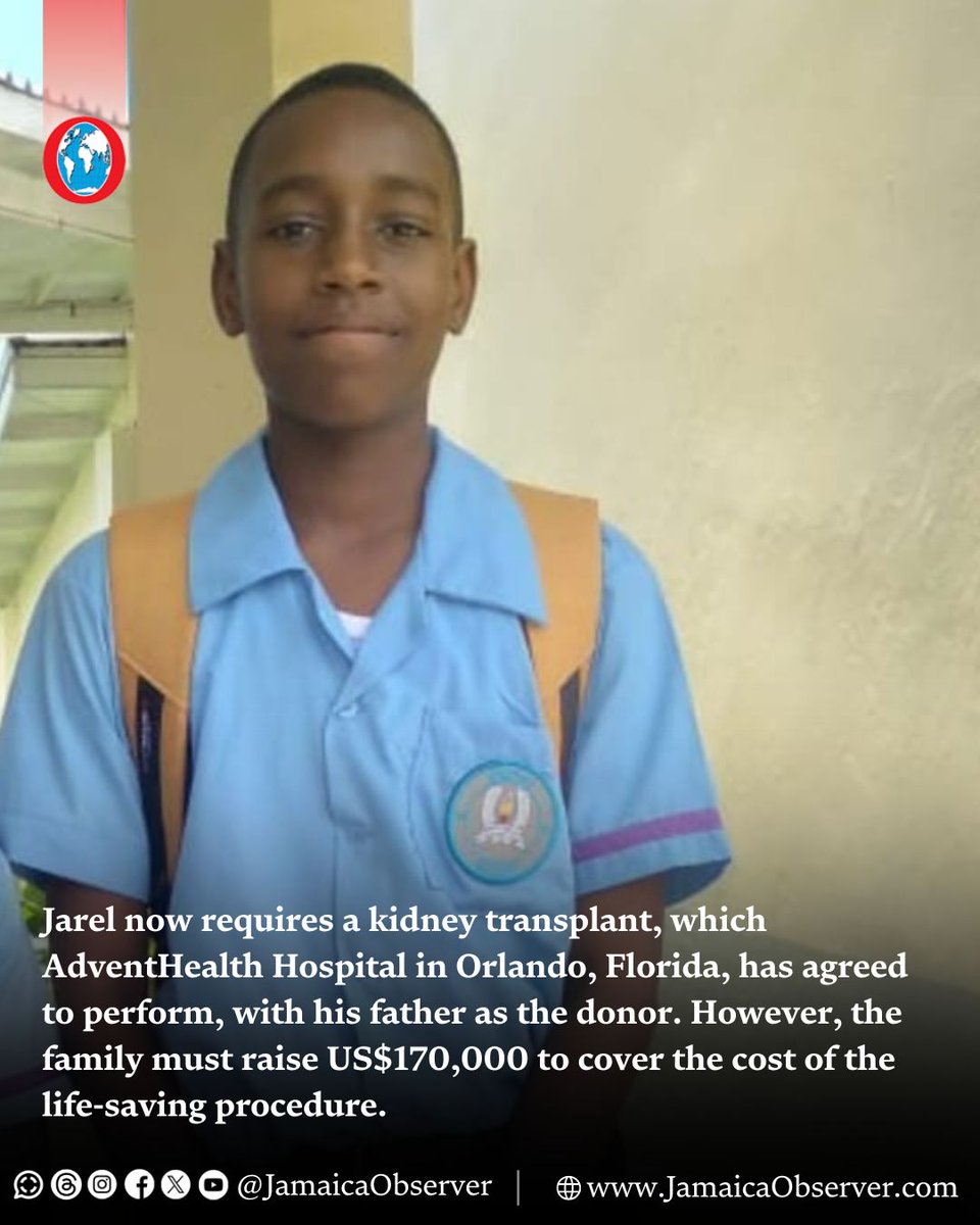 JamaicaObserver's tweet image. A Westmoreland family still reeling from the effects of Hurricane Melissa are appealing to the public for assistance to save the life of their 13-year-old son who has been diagnosed with Stage 5 kidney disease.
jamaicaobserver.com/2026/01/09/hur…