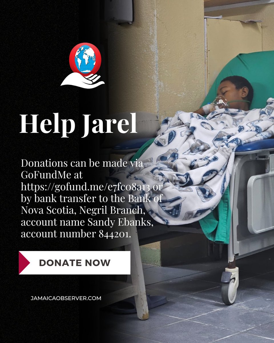 A Westmoreland family still reeling from the effects of Hurricane Melissa are appealing to the public for assistance to save the life of their 13-year-old son who has been diagnosed with Stage 5 kidney disease.
jamaicaobserver.com/2026/01/09/hur…