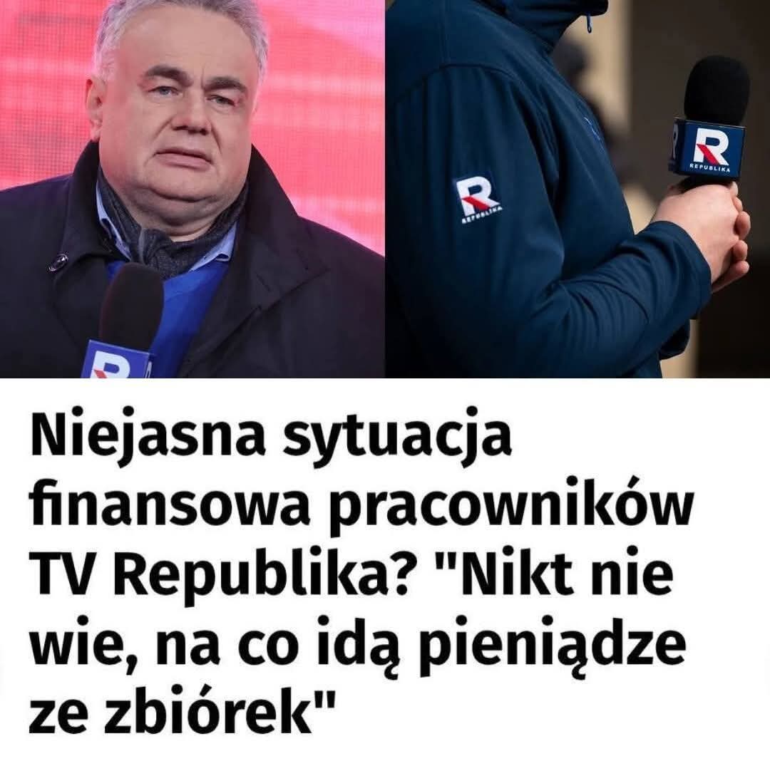 Hit❗
Nie ma lewej państwowej kasy, to nie ma skąd uczciwie wziąć?
"Za kulisami TV Republika narasta napięcie. Pracownicy stacji skarżą się na brak wypłat, nieregularne przelewy oraz opóźnienia sięgające nawet kilku miesięcy. Pensje wypłacane w ratach to już powoli normalka.