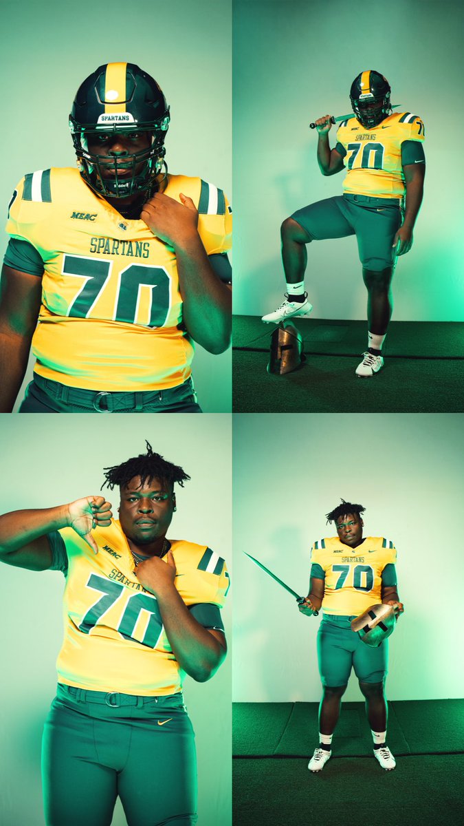 JesseIgwe0864's tweet photo. So beyond greatful to @coacheltonbrown @MichaelVick @NorfolkStateFB  For hosting me these last couple days . A GREAT TIME ! 💚💛 https://t.co/eFaOiwm5dl