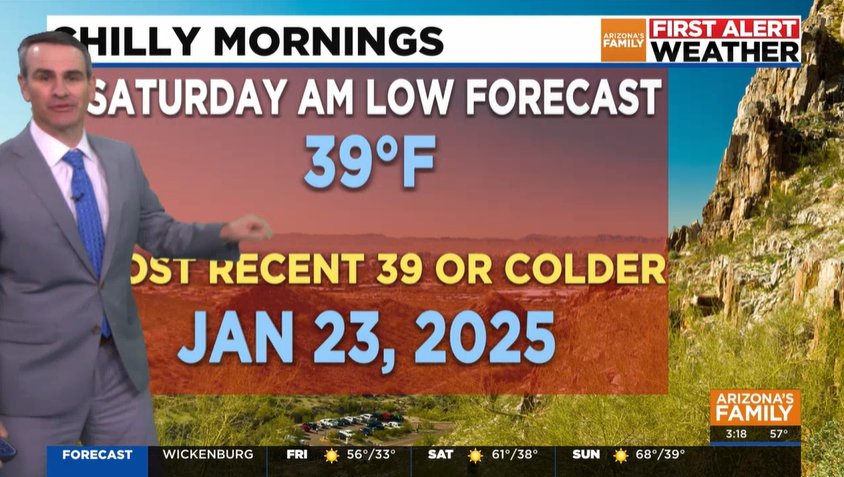 Since I am standing in the way, it says "Most recent 39 or colder". Bottom line is that tomorrow morning may be our coldest morning in almost a year!