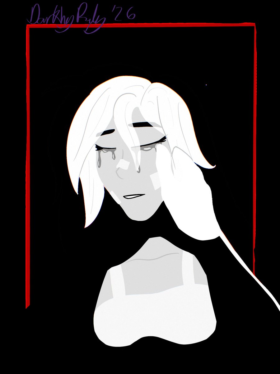 DarklingRuby's tweet photo. I keep going for complex drawings using this black and white hidden technique (I dunno what else to call it). The good news is that I have plenty of simpler ideas for what to do with this! So here’s this finished version, not quite what I want but eh, im happy with how it is now https://t.co/BzM7Yeofk2