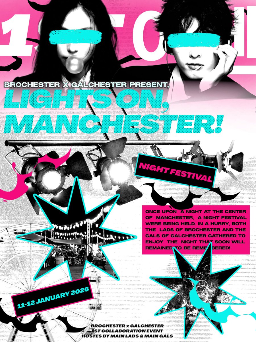 Galchesters's tweet image. ᅠ
♰  . .  As when the moonlight arrives, the city lights up with hope and joy; Manchester held a night festival that filled with bless! ★ It’s time for Lads &amp;amp; Gals to pack up your bag, and let the night take you to have some fun. 𝗟𝗶𝗴𝗵𝘁𝘀 𝗨𝗽, 𝗠𝗮𝗻𝗰𝗵𝗲𝘀𝘁𝗲𝗿! 
ᅠ