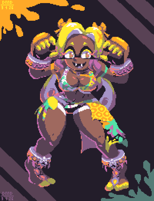 DangerDMD's tweet image. Fighting Squid Reborn (Splatoon x Tekken)
#pixelart #ドット絵