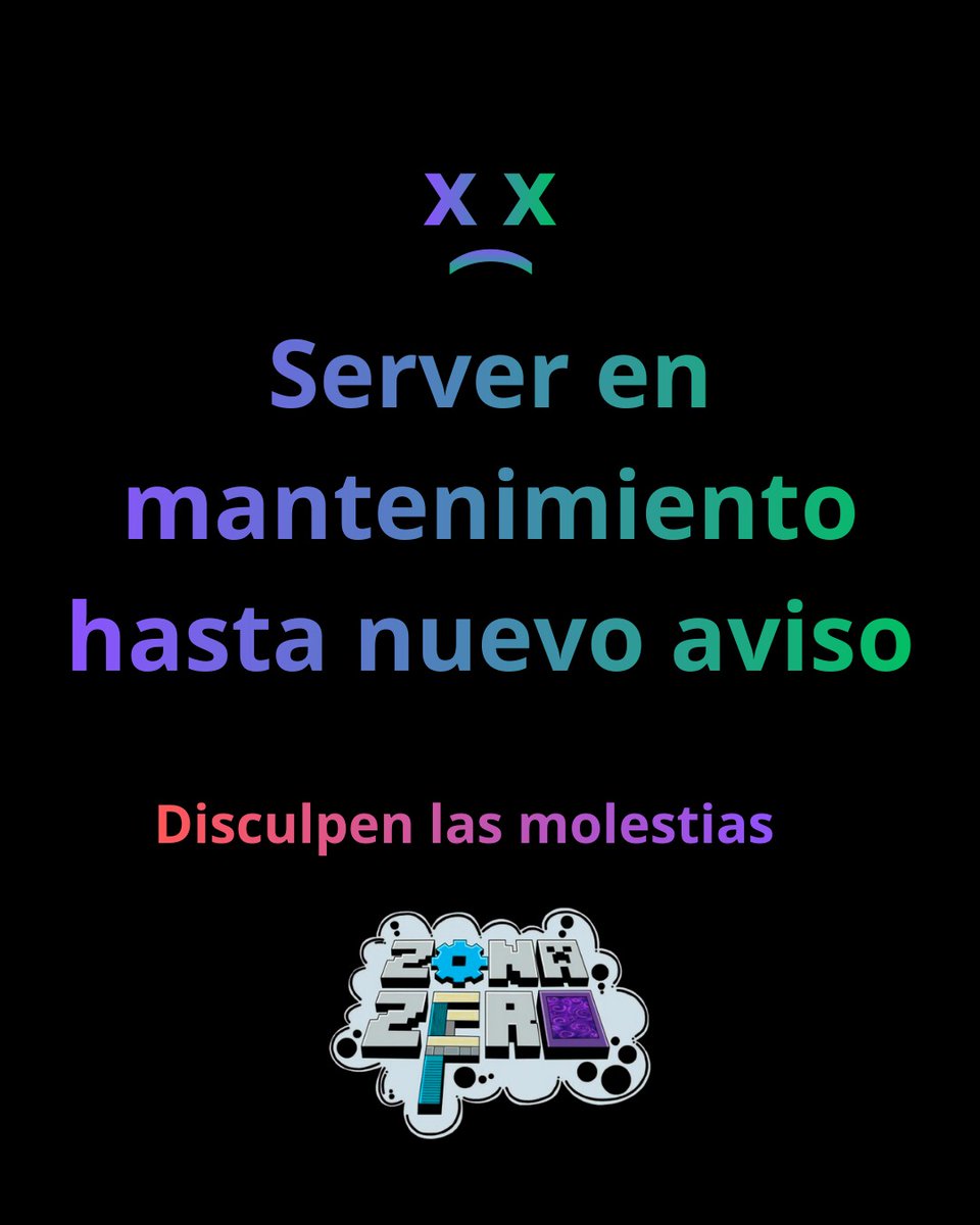 En cuanto termine el mantenimiento, lo anunciaremos, sumado a los nuevos cambios.
Buenas noches y disculpen las molestias.

Para enterarte de todas las noticias sobre el servidor de Minecraft, entre otras cosas, únete a nuestro Discord:
discord.gg/xerRBcdyf