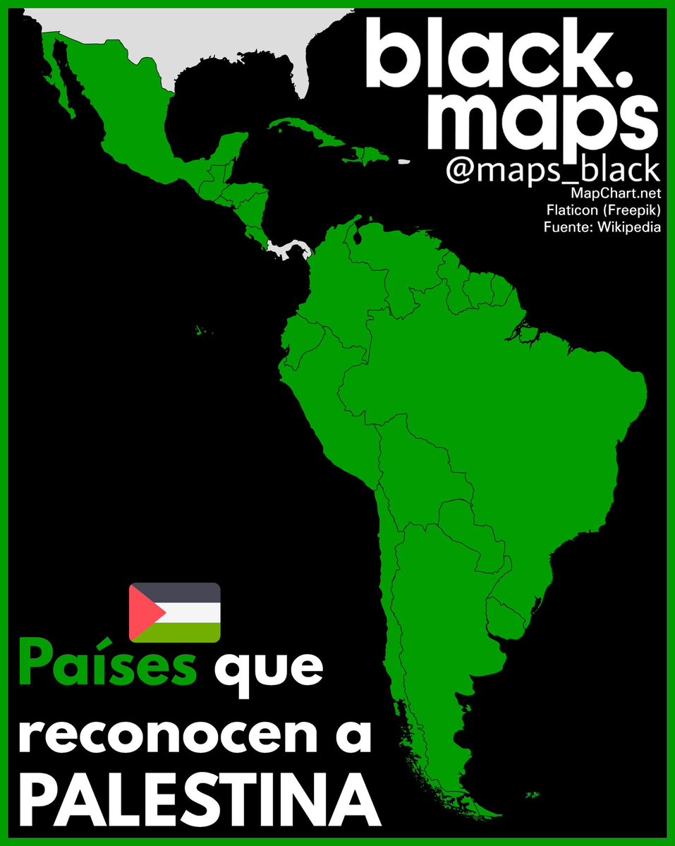 maps_black's tweet image. Países que reconocen a Palestina 🇵🇸