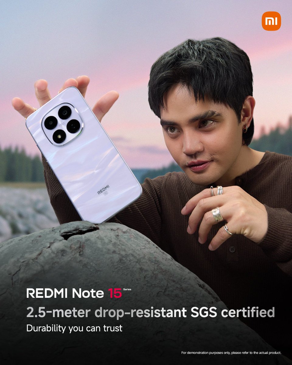 Xiaomi_PH's tweet photo. Grounded strength, even under pressure. 💪

Like Pablo, the #REDMINote15Series delivers confidence with 2.5m drop resistance and SGS-certified durability. Solid. Steady. Strong. 

Join us at the Philippine Launch Event on January 15, 6:00 PM 👉https://t.co/UdsuRLzv7P https://t.co/7Rov20p6CL