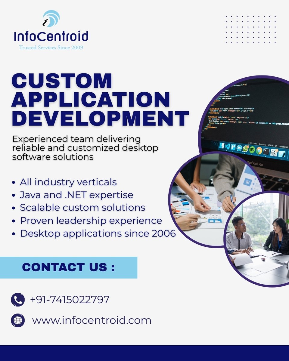infocentroidss's tweet photo. Build software that fits your business โ not the other way around ๐
๐ Call us: +91-7415022797
๐ Visit: https://t.co/9zRu0IDSj7
#CustomApplicationDevelopment #SoftwareDevelopmentCompany #DesktopApplication #JavaDevelopment #DotNetDevelopment #EnterpriseSoftware https://t.co/EPQas0Iatr