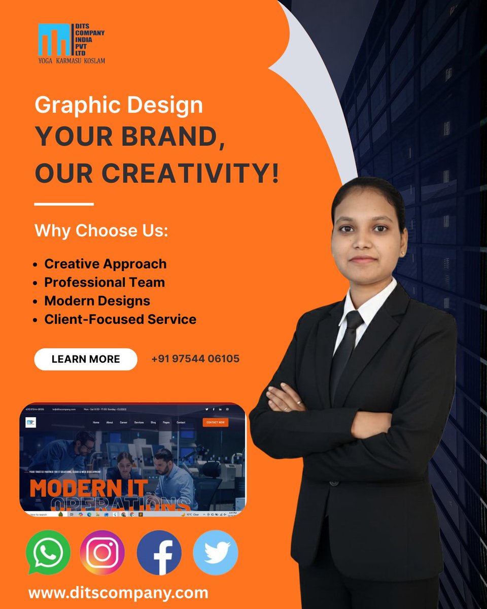 ditscompany's tweet photo. Your brand deserves more than just design — it deserves a powerful identity. 🎨���
At DITS Company India Pvt. Ltd., we create modern, result-driven graphics that help businesses grow.
📞 +91 97544 06105 | 🌐 https://t.co/9esU6BdyZj
Follow us for daily design inspiration! https://t.co/kHjqYO0KcB