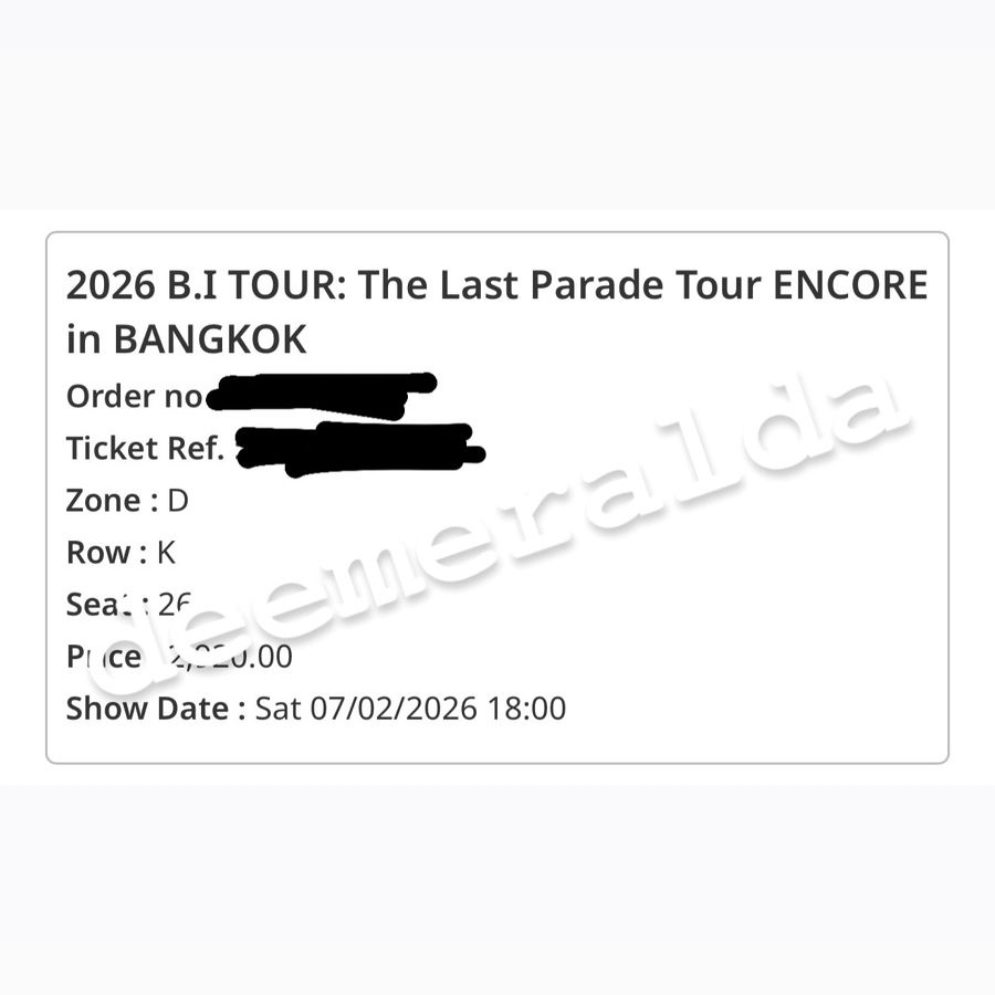 mraofficial30's tweet photo. WTS 

1 tix Zone D, Row K

Underprice 2500b
Accidentally buy 2 tix 😭

Pls DM me if you're interested! 🥺🫶

#THELASTPARADE_ENCORE
#2026THELASTPARADEENCOREINBANGKOK https://t.co/mVypozDqUK