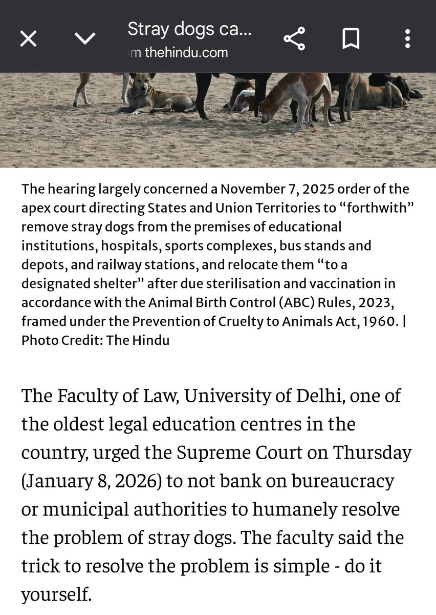 animallawcell's tweet photo. The Hindu, 9 January 2026 (Page 14)

"Allow institutions to start their own animal cells: DU law centre faculty urge SC"
 https://t.co/TpDcHP7FzU https://t.co/idSF05AwRO