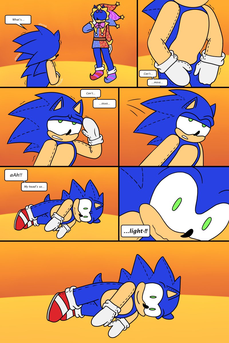 PicoProduction's tweet photo. jester sonic turns our hero into a plushie!! [1-4]

#sonic #tf https://t.co/p0of8cgopy