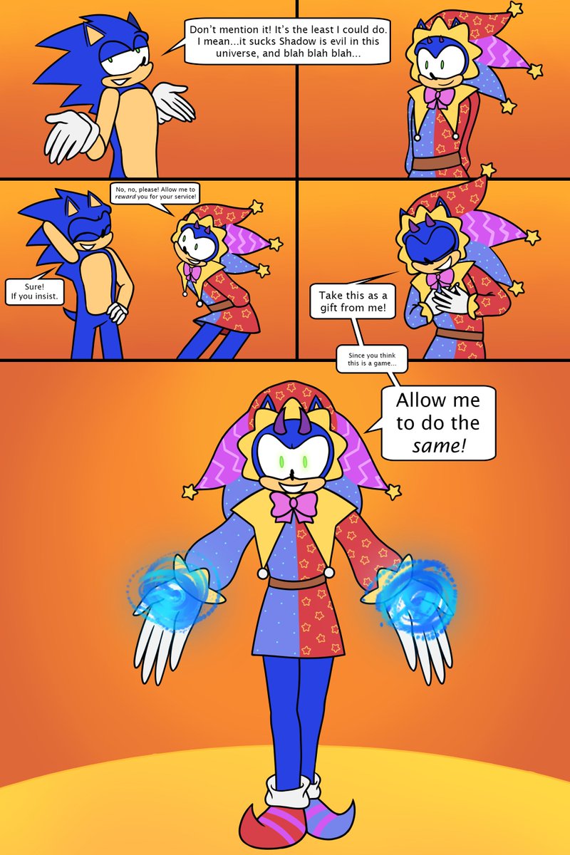 PicoProduction's tweet photo. jester sonic turns our hero into a plushie!! [1-4]

#sonic #tf https://t.co/p0of8cgopy