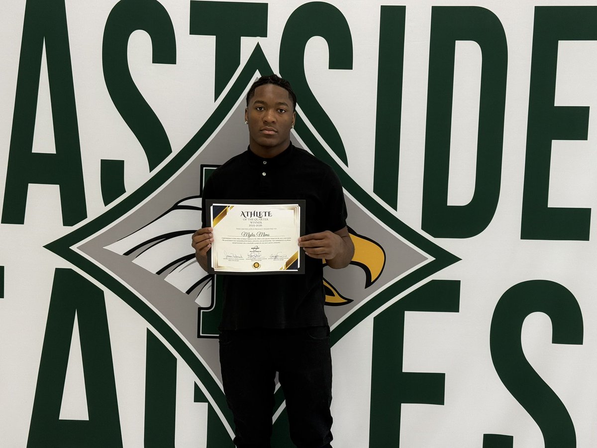 MylesMims's tweet image. Beyond Blessed to be named GRSC athlete of the quarter and now in the running for athlete of the year. @EastsideFB #Blessed #Scholar @CoachCawthon