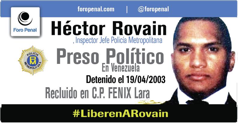 ForoPenal's tweet photo. Héctor Rovain, Inspector jefe de la extinta Policía Metropolitana. Preso Político en Venezuela, fue detenido arbitrariamente el 19/04/2003, cuando procuraba defender a ciudadanos que estaban siendo atacados cuando manifestaban cerca de Puente Llaguno en Caracas.
#LiberenARovain https://t.co/awWNf5WdSz