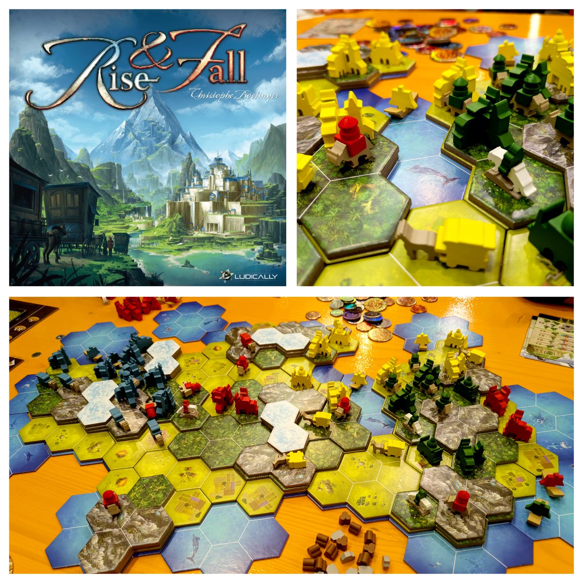 Si lo que te gusta es expandirte por un mapa y pelear por más mayorías y los mejores sitios para puntuar con tus construcciones, Rise and Fall es muy buena opción.

Buen despliegue, buena producción y buen cajote.

#juegosdemesa <a href="/DA2juegos/">DA2 Club de Juegos</a>