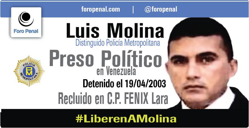 ForoPenal's tweet photo. Luis Molina: Distinguido de la extinta Policía Metropolitana, Preso Político en Venezuela desde el 19/04/2003 por defender a ciudadanos cuando manifestaban cerca de Puente Llaguno, Caracas. Fue injustamente sentenciado a 30 años de prisión. Su salud ha sufrido un gran deterioro, fue hospitalizado en mayo 2025.
#LiberenAMolina