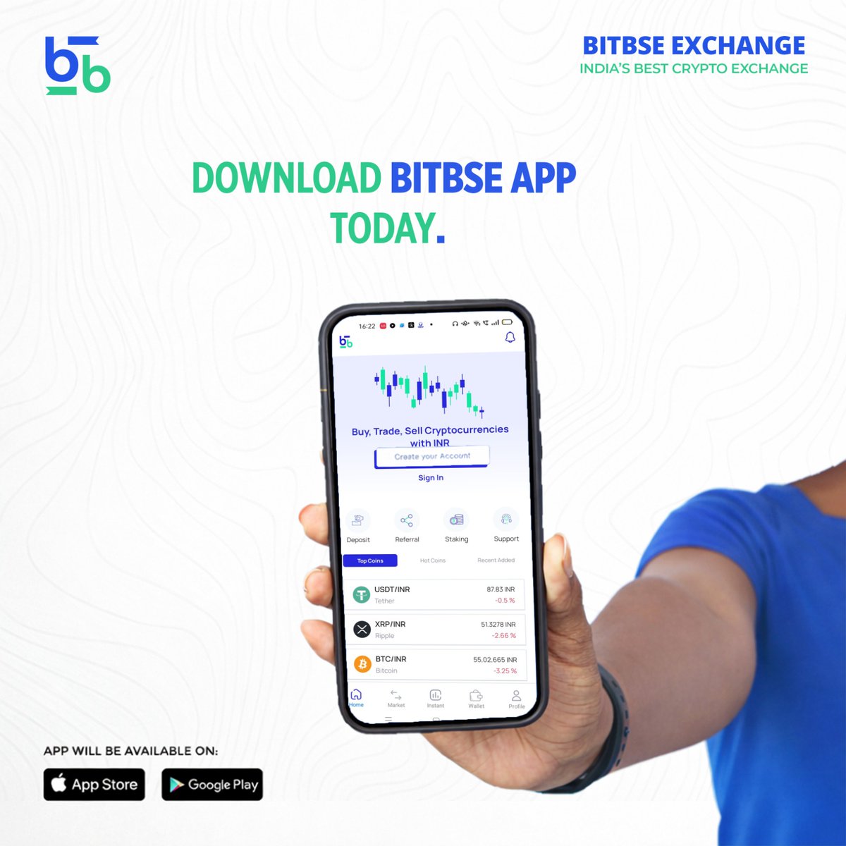 Start your crypto journey today 📱🚀 Download the Bitbse App and buy, sell  & trade cryptocurrencies easily in INR. . #BitbseExchange #BitbseApp  #CryptoIndia . Disclaimer: Nothing on this page is financial advice,