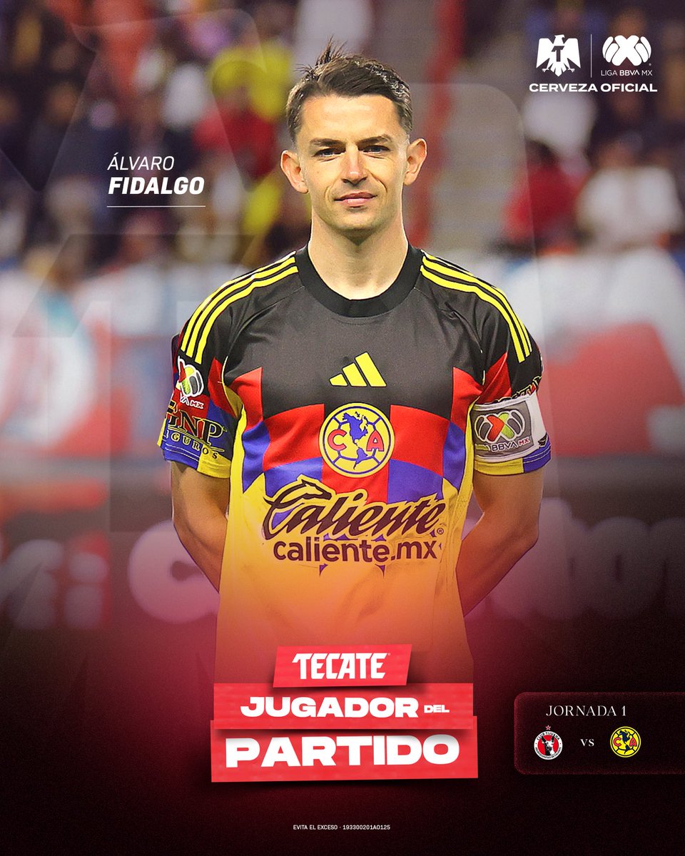 LigaBBVAMX's tweet image. Elegido por la afición 🦅

Álvaro Fidalgo fue votado como el #TecateJugadorDelPartido del empate de @ClubAmerica contra Tijuana. 

@CervezaTecate | #TecatePorTi
