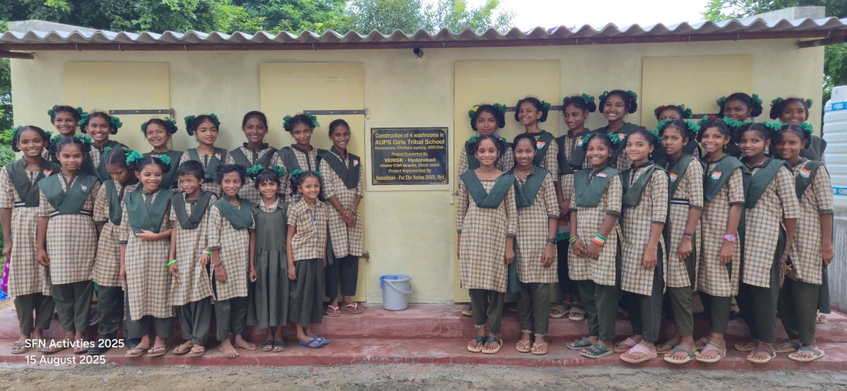 samaritans_ftn's tweet photo. Under Verisk CSR Grants 2025–26, four washrooms were constructed at AUPS Girls Tribal School, benefiting ~140 girl students who earlier lacked proper facilities. A small step toward dignity, hygiene, and regular schooling for tribal girls.
Regards,
Team
Samaritans For The Nation https://t.co/zJSQjsYl1X