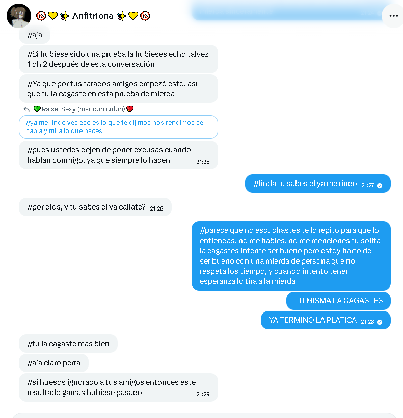 <a href="/gae49226/">🔞💛✨️ Anfitriona ✨️💛🔞</a> yo todavia le tengo esperanza despues de hablarlo con ella y aceptar mi error de dejarla que fue un error, probe a ver que pasa si le decia si me iba despues de las disculpas de los, miren que hizo volver a la misma, yo ya me harte nunca insulto a alguien pero es mierda persona