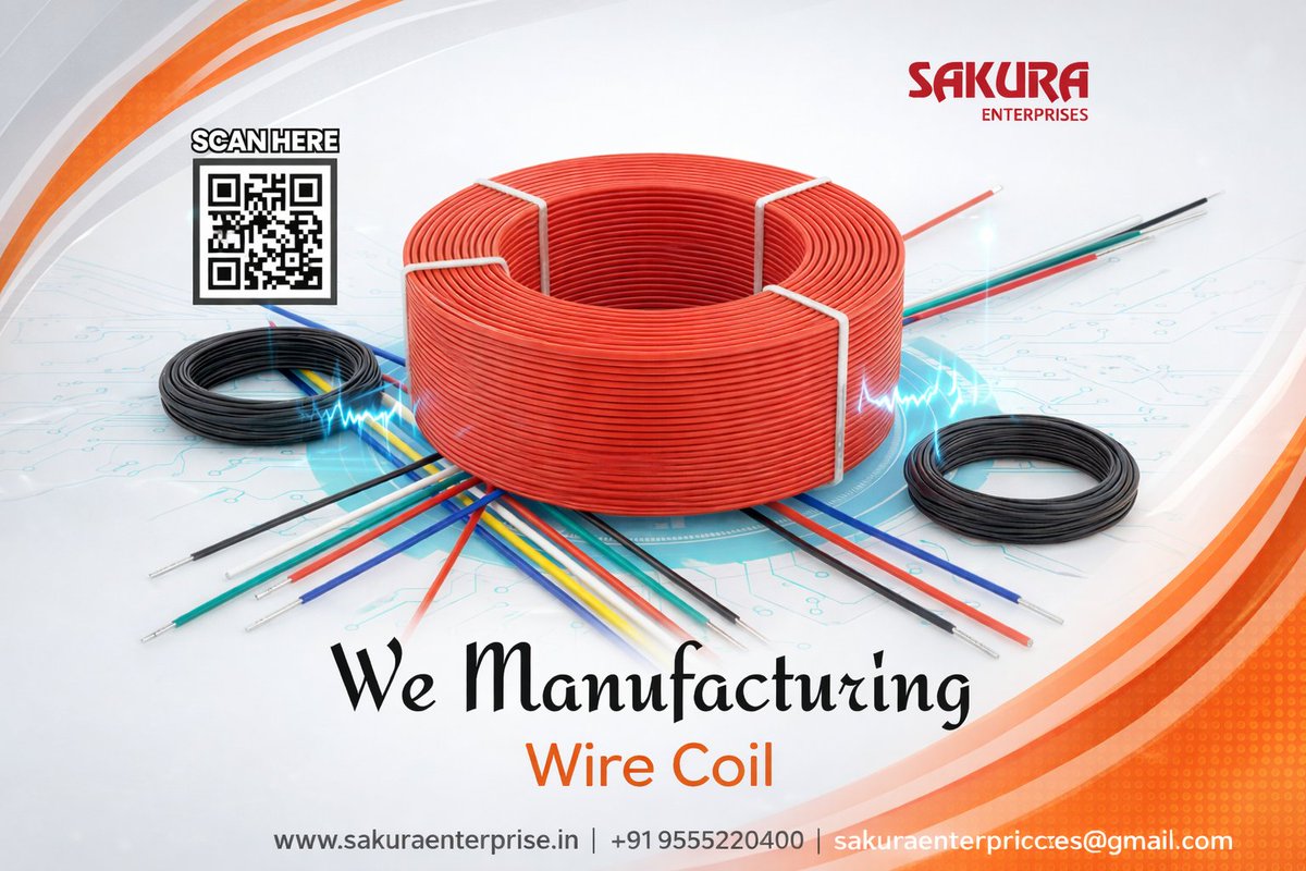 sakuraenterpri_'s tweet image. Strong and reliable wire coils made for everyday and industrial use.
Quality manufacturing you can trust from Sakura Enterprises ⚡
📞 +91 9555220400
wa.link/9zit2m
#WireCoil #SakuraEnterprises #ElectricalWire #QualityWires #PowerSolutions #MadeInIndia #WireManufacturer