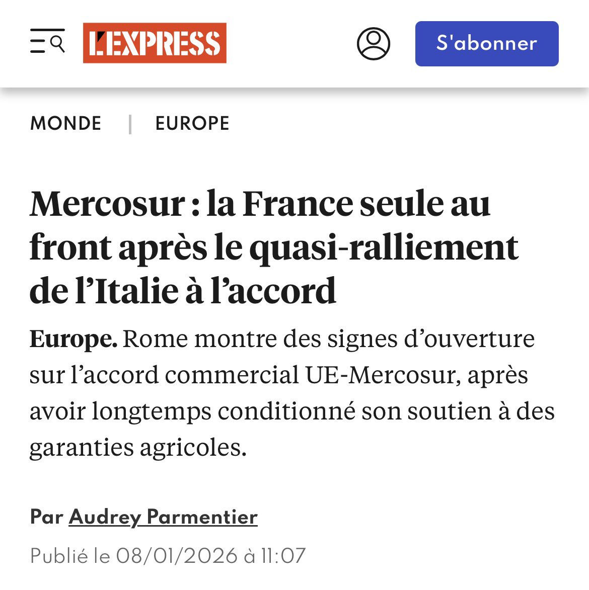 <a href="/JulienOdoul/">Julien ODOUL</a> Ben voyons.. avec votre bonne copine Meloni?? L’extrême droite vous ment!! L’extrême droite trahit les agriculteurs!!