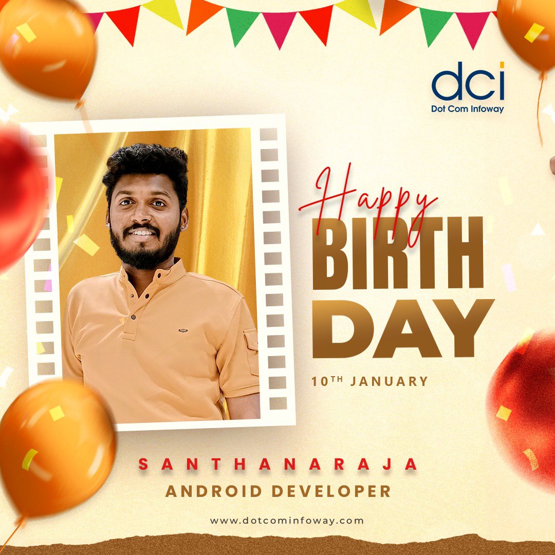 🎉 Happy Birthday, Santhanaraja! 🎉

Wishing Santhanaraja, Android Developer, a very happy birthday.
May the year ahead bring good health, happiness, and continued success.

Best wishes from Dot Com Infoway.

#HappyBirthday #TeamDCI #DotComInfoway #AndroidDeveloper #WorkCulture