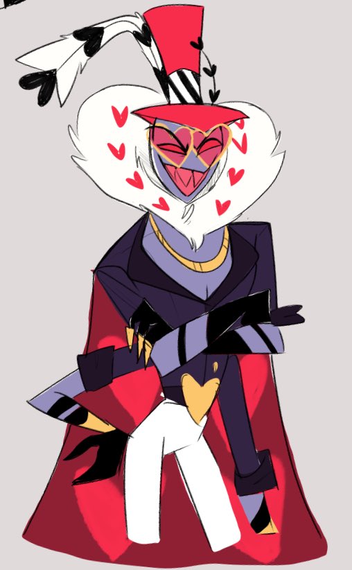 tried drawing the moth man :3 think he turned out alright!! got another cutie angie as well 
-
-
#HazbinHotel #Valentino #angeldust
