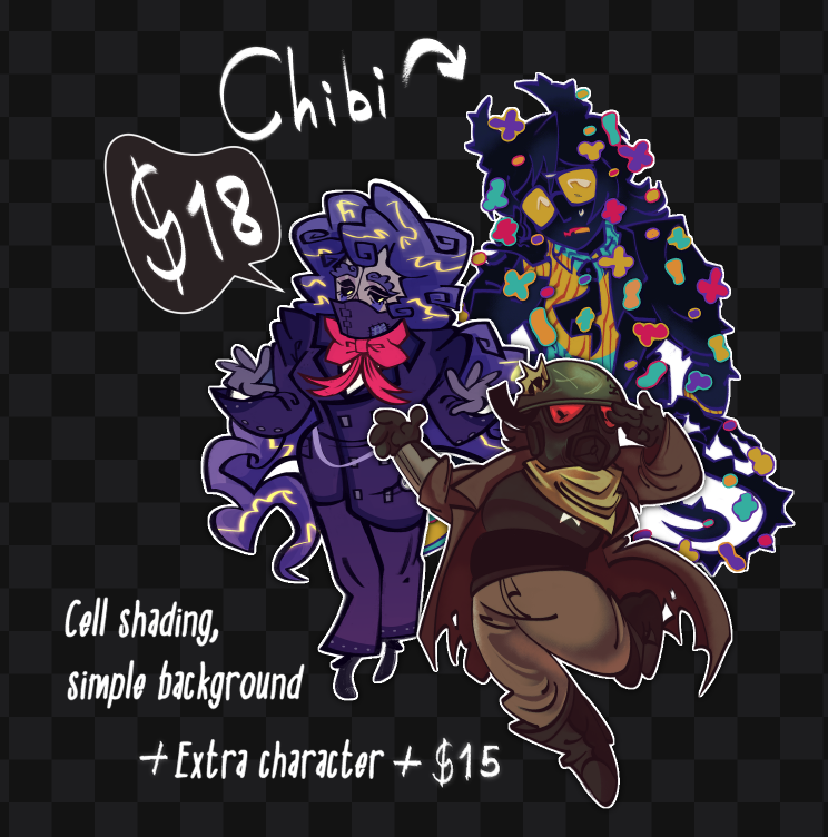 OK a lot of people have asked about comms, so here's a quick post about it:
MY T.O.S is here: toyhou.se/36000059.commc…
My art status is visible in my bio and on my TH
You can ask me smth on my strawpage or im dms
I also do customs (price list in my TOS page btw)