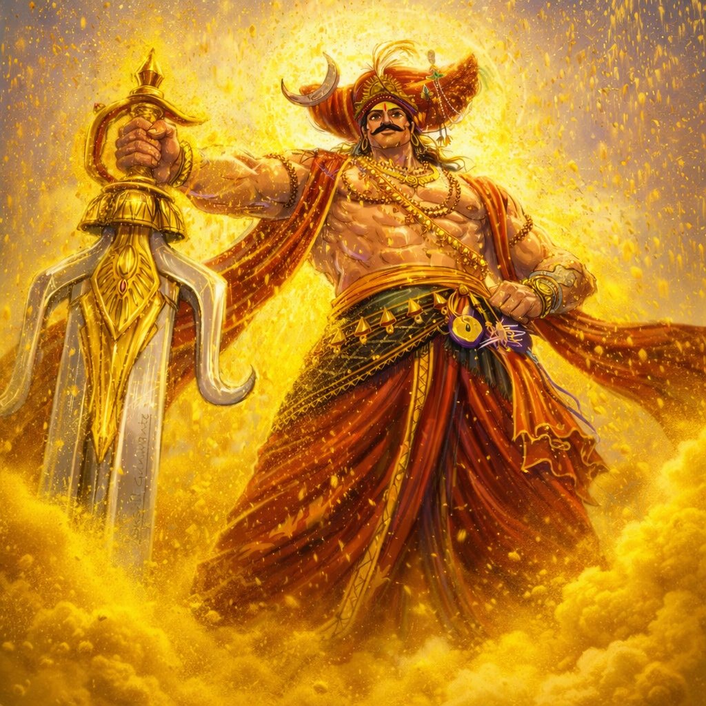 GunwanteSushil's tweet photo. Jai malhar anime art by Sushil Gunwante #jaimalhar #khandoba #anime #sushilgunwante #martand #bhairava #malhari #khanderai #jejuri #mailapur #shiva #pune #conceptart #devdattanage #maratha #hindu #god https://t.co/ajWLUuoCrS