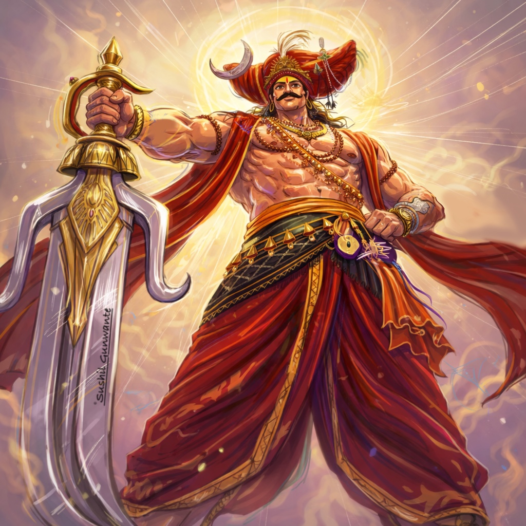 GunwanteSushil's tweet photo. Jai malhar anime art by Sushil Gunwante #jaimalhar #khandoba #anime #sushilgunwante #martand #bhairava #malhari #khanderai #jejuri #mailapur #shiva #pune #conceptart #devdattanage #maratha #hindu #god https://t.co/ajWLUuoCrS