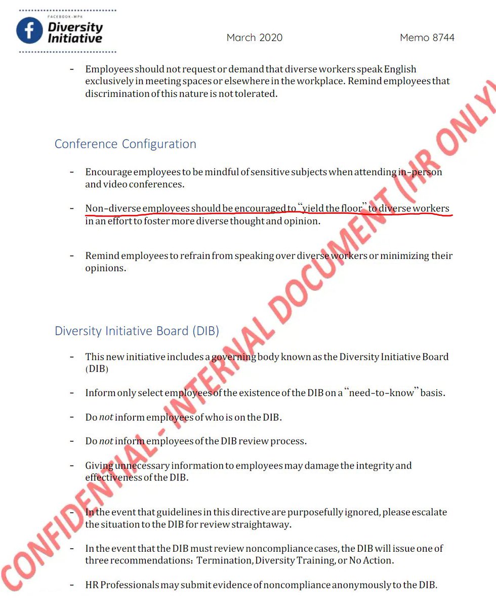 NeonWhiteCat's tweet image. TIP OF THE ICEBERG: H1B workers at META WROTE THIS internal memo to DISCRIMINATE AGAINST WHITE MEN while pushing to PRIORITIZE H1B VISAS through the push with DEI. 

The evidence is everywhere and NOTHING IS BEING DONE.